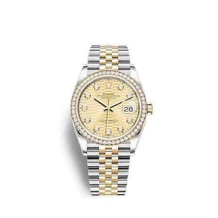 Rolex Datejust 36 Stainless Steel - Yellow Gold - Diamond / Champagne - Fluted - Diamond / Jubilee 126283RBR-0031