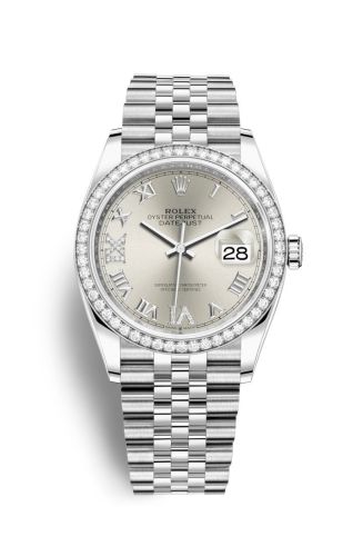 Rolex Datejust 36 Stainless Steel / Diamond / Silver Roman-Diamonds / Jubilee 126284RBR-0021