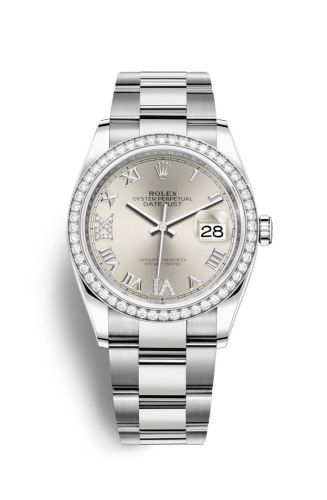 Rolex Datejust 36 Stainless Steel / Diamond / Silver Roman-Diamonds / Oyster 126284RBR-0022