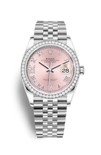 Rolex Datejust 36 Stainless Steel / Diamond / Pink Roman-Diamonds / Jubilee 126284RBR-0023