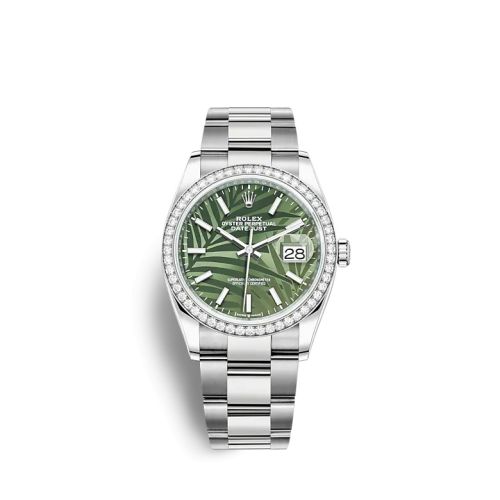 Rolex Datejust 36 Stainless Steel / Diamond / Green - Palm / Oyster 126284RBR-0040