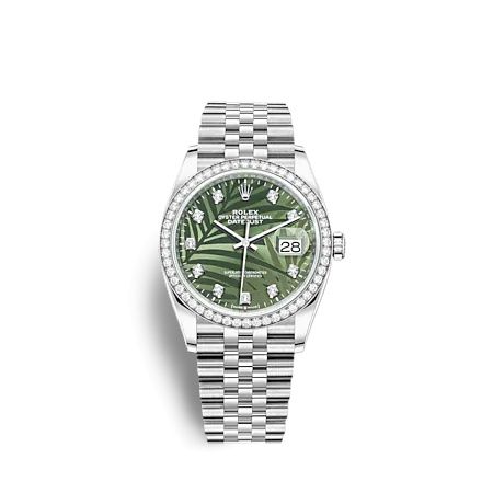 Rolex Datejust 36 Stainless Steel - Diamond / Green - Palm - Diamond / Jubilee 126284RBR-0047