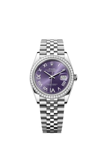 Rolex Datejust 36 Stainless Steel - Diamond / Aubergine Roman Diamond / Jubilee 126284RBR-0055