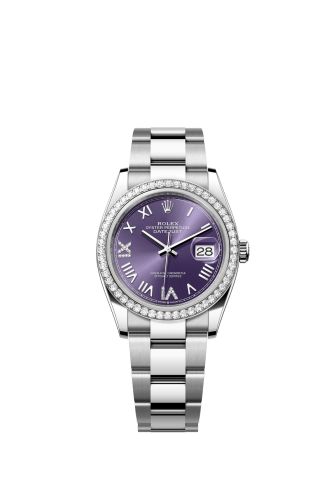 Rolex Datejust 36 Stainless Steel - Diamond / Aubergine Roman Diamond / Oyster 126284RBR-0056