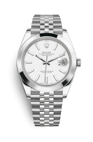 Rolex Datejust 41 Stainless Steel Smooth / Jubilee / White 126300-0006