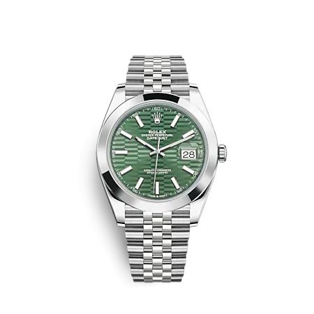 Rolex Datejust 41 Stainless Steel Smooth / Jubilee / Green - Fluted 126300-0022