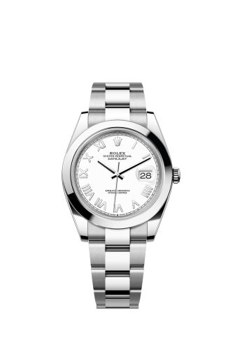 Rolex Datejust 41 Stainless Steel Smooth / White - Roman / Oyster 126300-0027