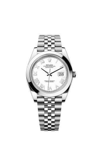 Rolex Datejust 41 Stainless Steel Smooth / White - Roman / Oyster 126300-0028