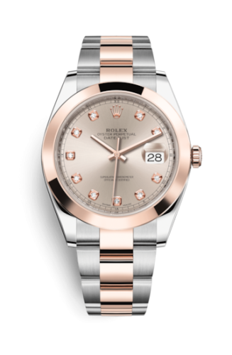 Rolex Datejust 41 Rolesor Everose Smooth / Oyster / Sundust - Diamond 126301-0007