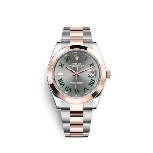 Rolex Datejust 41 Rolesor Everose Smooth / Oyster / Slate - Roman 126301-0015
