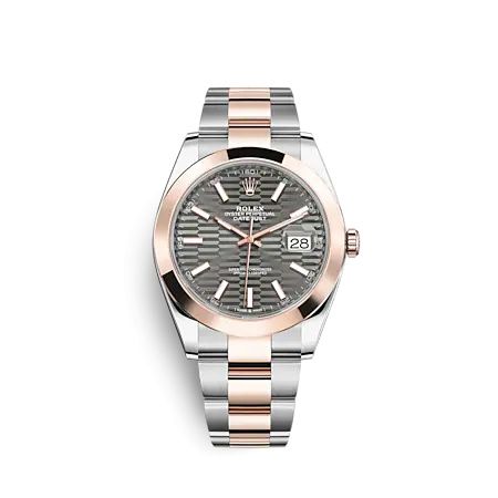 Rolex Datejust 41 Rolesor Everose - Smooth / Oyster / Slate - Fluted 126301-0019