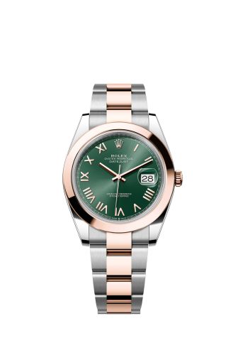 Rolex Datejust 41 Stainless Steel - Everose - Smooth / Mint Green Roman / Oyster 126301-0021