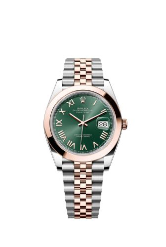 Rolex Datejust 41 Stainless Steel - Everose - Smooth / Mint Green Roman / Jubilee 126301-0022