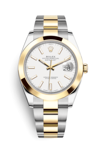 Rolex Datejust 41 Rolesor Yellow Smooth / Oyster / White 126303-0015