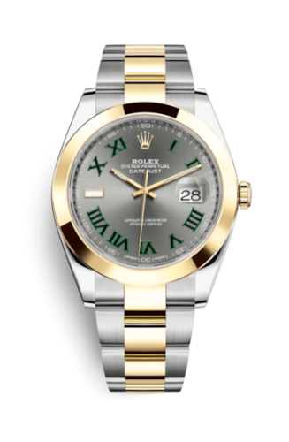 Rolex Datejust 41 Rolesor Yellow Smooth / Oyster / Slate - Roman 126303-0019