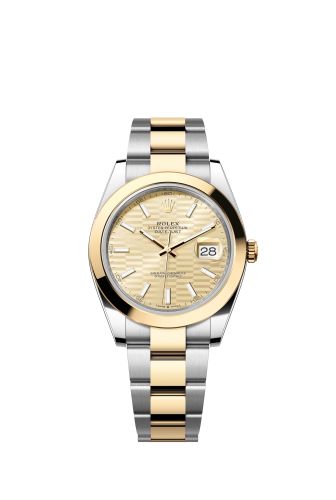 Rolex Datejust 41 Rolesor Yellow Smooth / Oyster / Champagne - Fluted 126303-0021