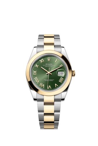 Rolex Datejust 41 Stainless Steel - Yellow Gold - Smooth / Green Roman / Oyster 126303-0023