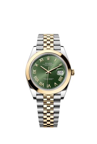 Rolex Datejust 41 Stainless Steel - Yellow Gold - Smooth / Green Roman / Jubilee 126303-0024