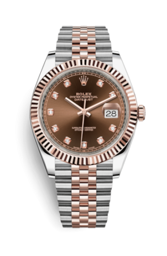 Rolex Datejust 41 Rolesor Everose Fluted / Jubilee / Chocolate - Diamond 126331-0004