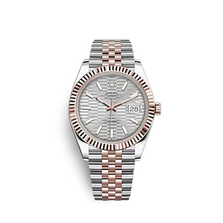 Rolex Datejust 41 Rolesor Everose - Fluted / Jubilee / Silver - Fluted 126331-0018