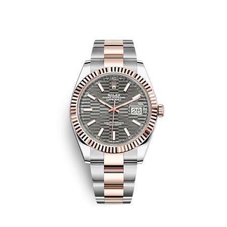 Rolex Datejust 41 Rolesor Everose - Fluted / Oyster / Slate - Fluted 126331-0019
