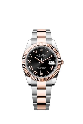 Rolex Datejust 41 Stainless Steel - Everose - Fluted / Black Roman / Oyster 126331-0023