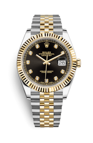 Rolex Datejust 41 Rolesor Yellow Fluted / Jubilee / Black - Diamond 126333-0006