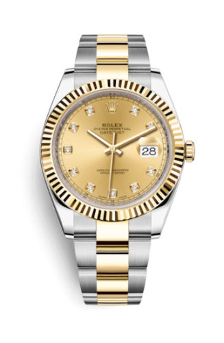 Rolex Datejust 41 Rolesor Yellow Fluted / Oyster / Champagne - Diamond 126333-0011