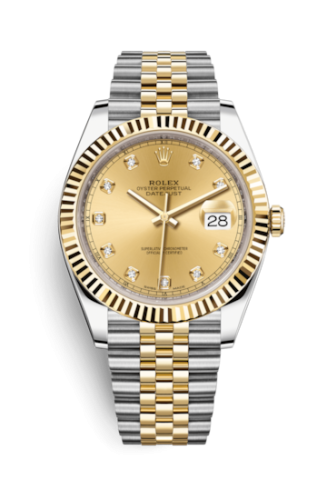 Rolex Datejust 41 Rolesor Yellow Fluted / Jubilee / Champagne - Diamond 126333-0012
