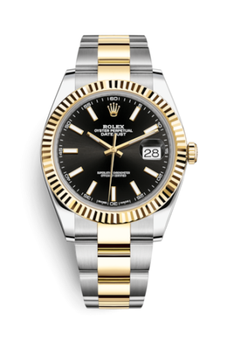 Rolex Datejust 41 Rolesor Yellow Fluted / Oyster / Black 126333-0013