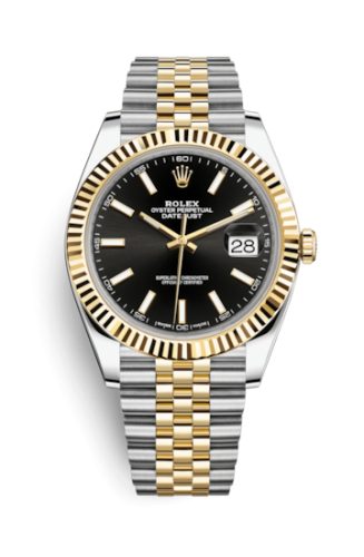 Rolex Datejust 41 Rolesor Yellow Fluted / Jubilee / Black 126333-0014