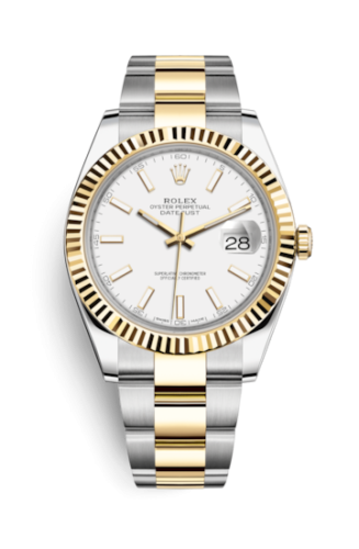 Rolex Datejust 41 Rolesor Yellow Fluted / Oyster / White 126333-0015