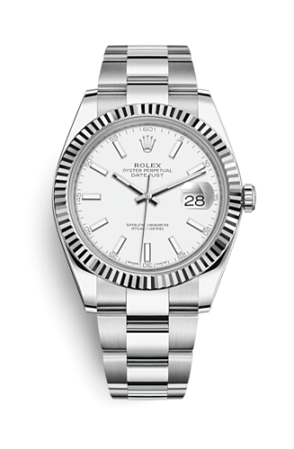 Rolex Datejust 41 Stainless Steel Fluted / Oyster / White 126334-0009