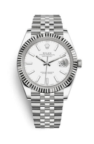 Rolex Datejust 41 Stainless Steel Fluted / Jubilee / White 126334-0010
