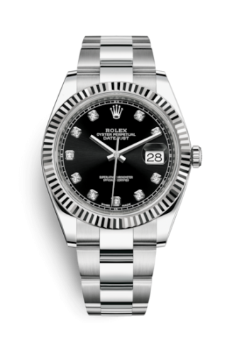 Rolex Datejust 41 Stainless Steel Fluted / Oyster / Black - Diamond 126334-0011