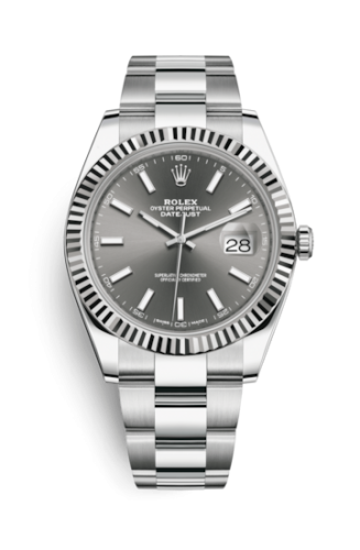 Rolex Datejust 41 Stainless Steel Fluted / Oyster / Dark Rhodium 126334-0013
