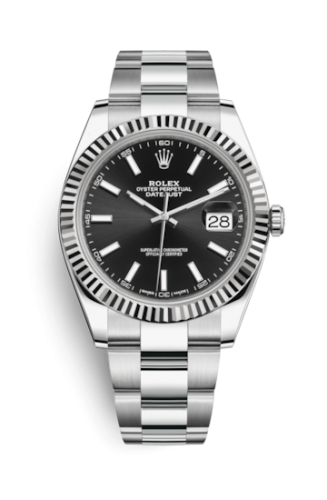 Rolex Datejust 41 Stainless Steel Fluted / Oyster / Black 126334-0017