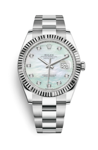 Rolex Datejust 41 Stainless Steel Fluted / Oyster / MOP Diamond 126334-0019
