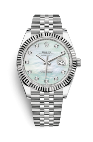 Rolex Datejust 41 Stainless Steel Fluted / Jubilee / MOP Diamond 126334-0020