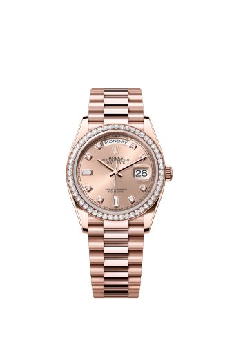 Rolex Day-Date 36 Everose Gold / Diamond / Rose-Diamond / President 128345RBR-0009