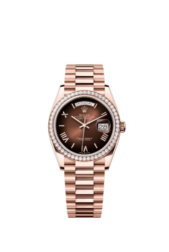 Rolex Day-Date 36 Everose Gold - Fluted / Brown Ombré - Roman / President 128345RBR-0075