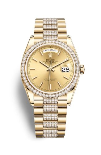 Rolex Day-Date 36 Yellow Gold / Diamond / Champagne / President-Diamond 128348RBR-0027