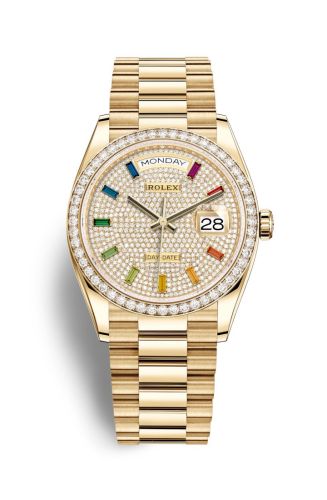 Rolex Day-Date 36 Yellow Gold / Diamond / Paved-Rainbow / President 128348RBR-0030
