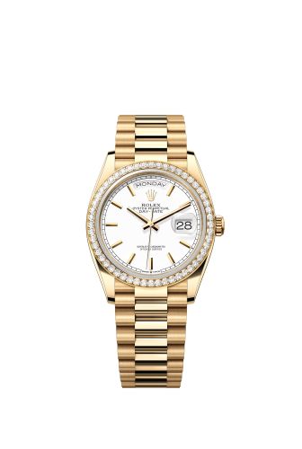 Rolex Day-Date 36 Yellow Gold Diamond / White / President 128348RBR-0047