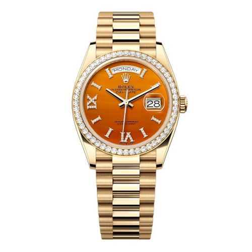 Rolex Day-Date 36 Yellow Gold - Diamond / Carnelian / President 128348RBR-0049