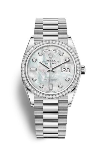 Rolex Day-Date 36 White Gold / Diamond / MOP-Diamond / President 128349RBR-0004