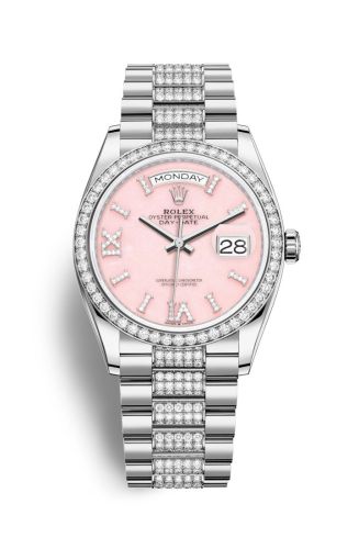 Rolex Day-Date 36 White Gold / Diamond / Opal - Diamond / President - Diamond 128349RBR-0017