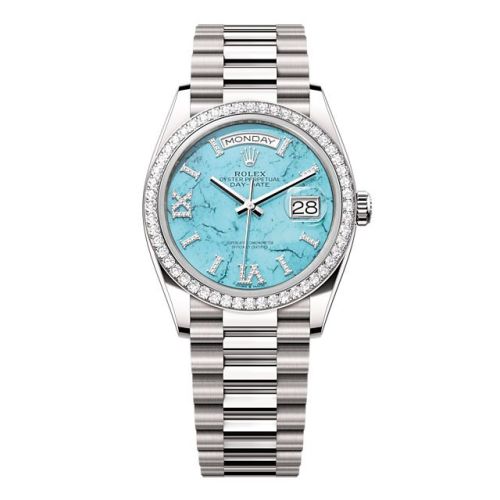Rolex Day-Date 36 White Gold - Diamond / Turquoise / President 128349RBR-0031