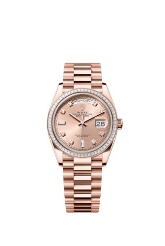 Rolex Day-Date 36 Everose Gold - Baguette / Rose - Diamond / President 128395TBR-0002