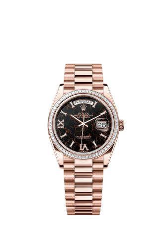 Rolex Day-Date 36 Everose Gold - Baguette / Eisenkiesel / President 128395TBR-0010